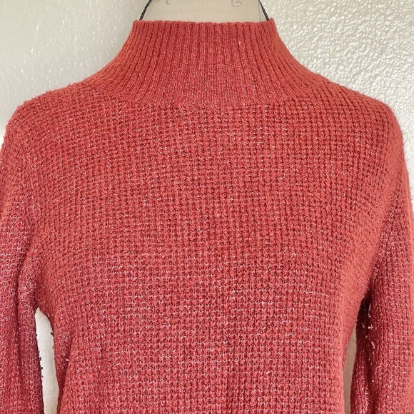 Old Navy Womens Sweater Sz Medium High Neckline Mock Thick Knit Honeycomb Autumn - Picture 4 of 12